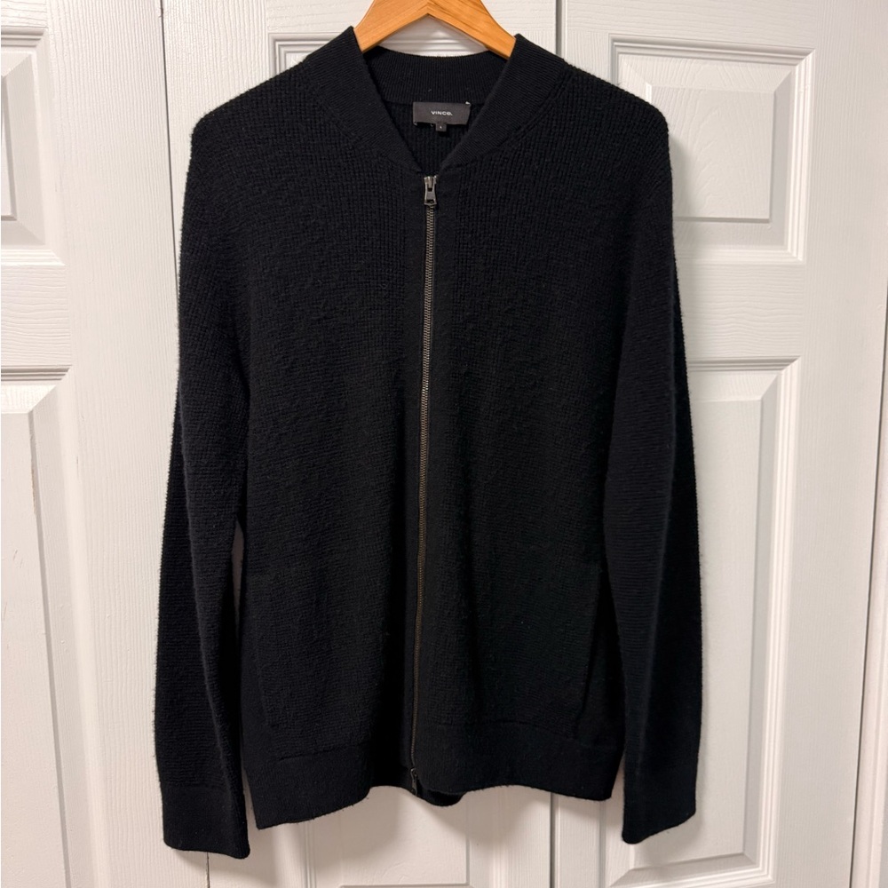 Vince Men's Black Zip-Up Sweater